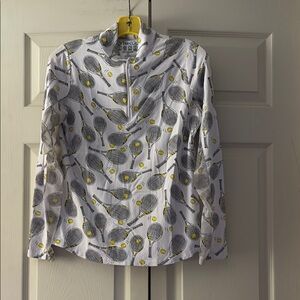 IBKUL tennis LONG sleeve zip mock neck Venus